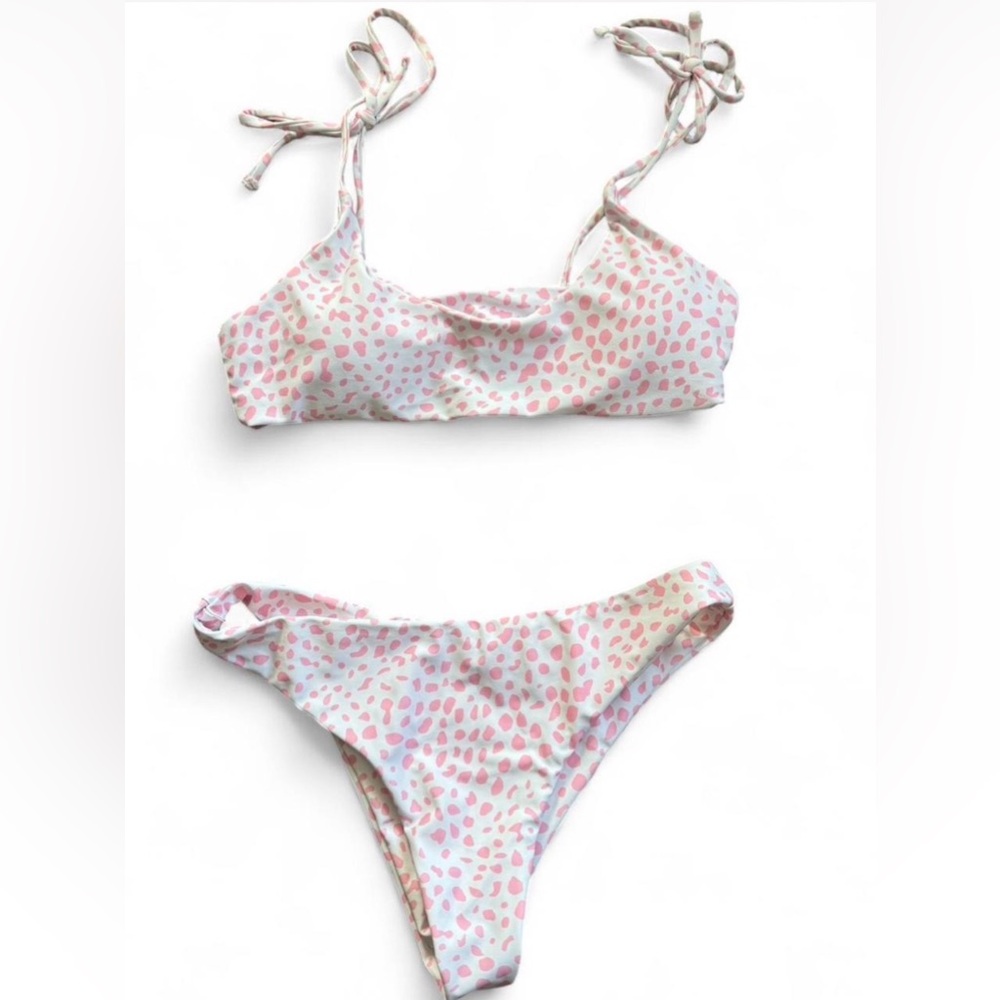Dalmatian Tie Shoulder Bikini Set